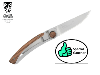 Couteau personnalisé pliant de poche Le Thiers Liner Lock gaucher - bois d'olivier