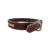 Collier chien cuir - avec plaque - modèle moyen