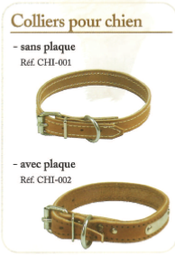 Collier chien cuir - sans plaque - petit modèle